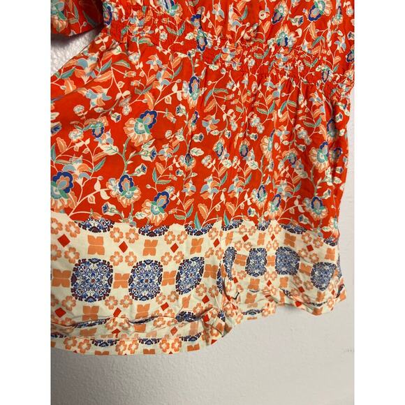 Revolve MINKPINK Orange Floral Print Romper - Picture 3 of 6